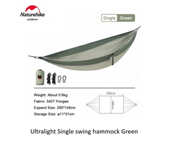 Naturehike Ultralight Single swing hammock Green