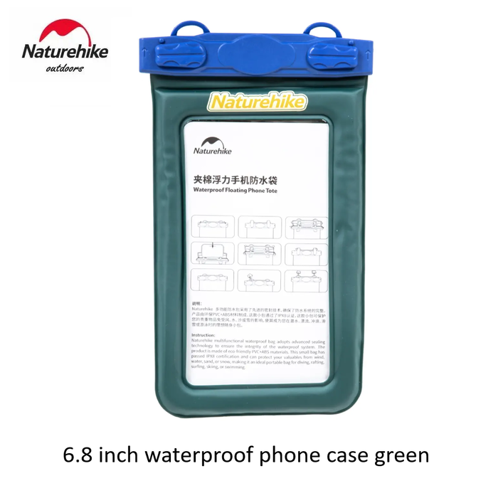 Naturehike 6.8 inch waterproof phone case green