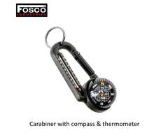 Fosco Industries Carabiner with compass & thermometer