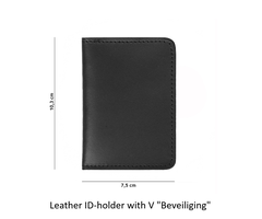 ----- Leather ID-holder with V "Beveiliging"