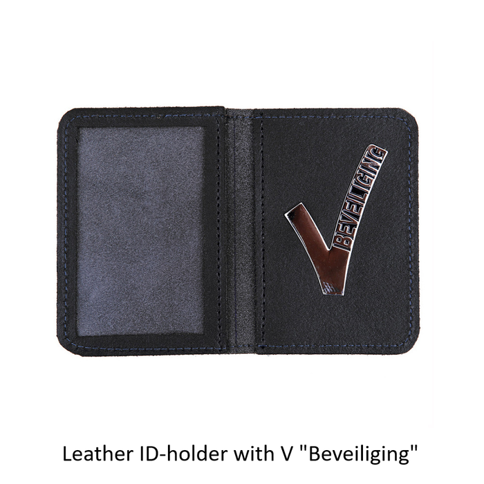 ----- Leather ID-holder with V "Beveiliging"