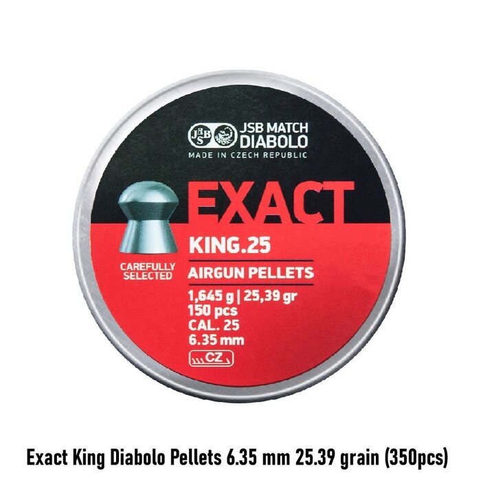 JSB Exact King Diabolo Pellets 6.35 mm 25.39 grain (350pcs)