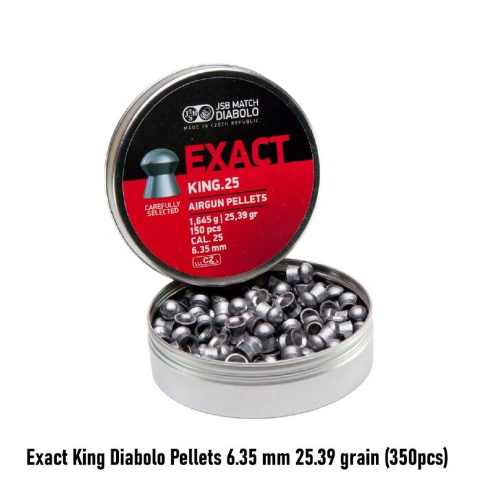 JSB Exact King Diabolo Pellets 6.35 mm 25.39 grain (350pcs)