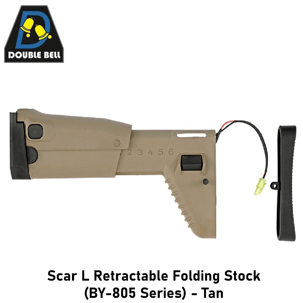 Double Bell Scar L Retractable Folding Stock (BY-805 Series) - Tan