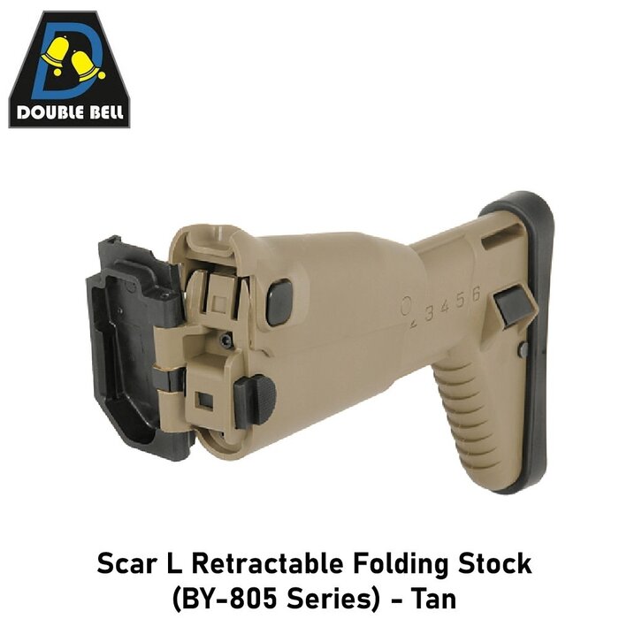 Double Bell Scar L Retractable Folding Stock (BY-805 Series) - Tan