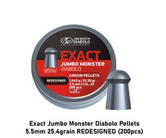 JSB Exact Jumbo Monster Diabolo Pellets 5.5mm 25.4grain REDESIGNED (200pcs)