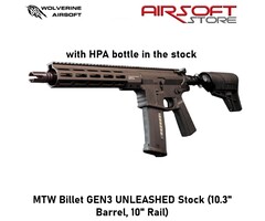 Wolverine MTW Billet GEN3 UNLEASHED Stock (10.3" Barrel, 10" Rail)