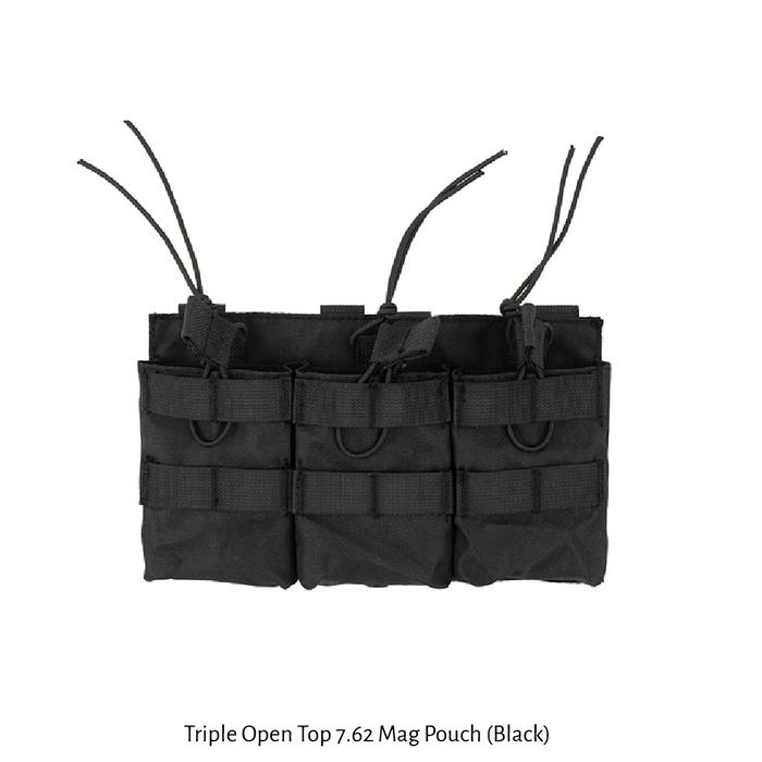 Triple Open Top 7.62 Mag Pouch (Black)