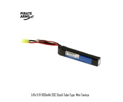 PIRATE ARMS LiPo 11.1V 1100mAh 20C Stock Tube Type  Mini Tamiya