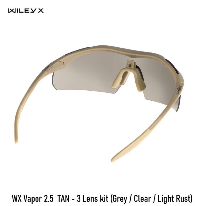 WileyX WX Vapor 2.5  TAN - 3 Lens kit (Grey / Clear / Light Rust)