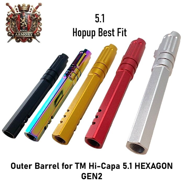 Royal Armory Outer Barrel for TM Hi-Capa 5.1 HEXAGON GEN2