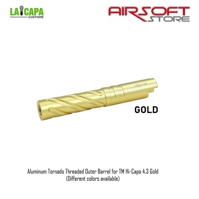 LA Capa Customs Aluminum Tornado Threaded Outer Barrel for TM Hi-Capa 4.3