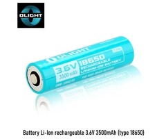 Olight Battery Li-Ion rechargeable 3.6V 3500mAh (type 18650)