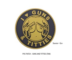 PVC Patch - Guns and Titties (TAN)
