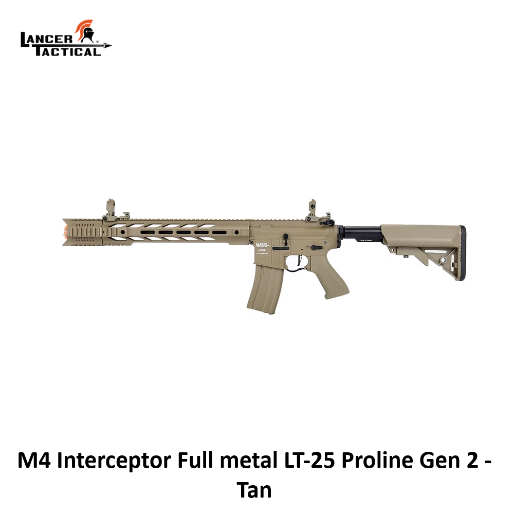 Lancer Tactical M4 Interceptor Full metal LT-25 Proline Gen 2 - Tan