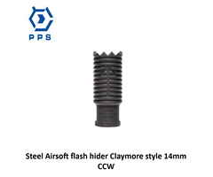 pps Steel Airsoft flash hider Claymore style 14mm CCW
