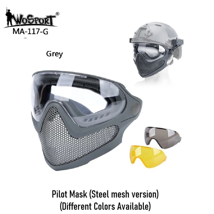 WOSPORT Pilot Mask (Steel mesh version)