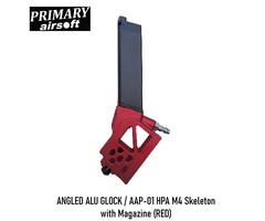 Primary Airsoft ANGLED ALU GLOCK / AAP-01 HPA M4 Skeleton with Magazine (RED)