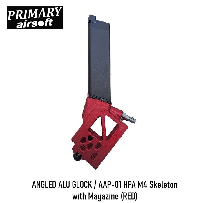 Primary Airsoft ANGLED ALU GLOCK / AAP-01 HPA M4 Skeleton with Magazine (RED)