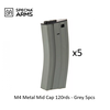 Specna Arms M4 Metal Mid Cap 120rds - Grey 5pcs