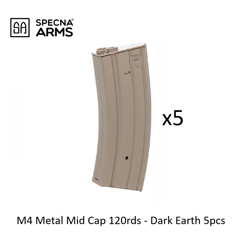 Specna Arms M4 Metal Mid Cap 120rds - Dark Earth 5pcs
