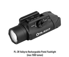 Olight PL-3R Valkyrie Rechargeable Pistol Flashlight (max 1500 lumen)