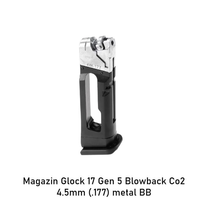 Glock Magazine Glock 17 Gen 5 Blowback Co2 4.5mm (.177) metal BB