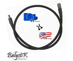 Adapter EU - US 8mm black braided line for HPA regulator