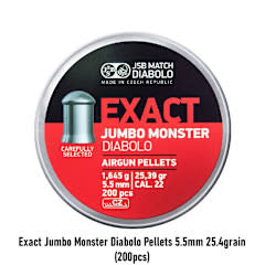 JSB Exact Jumbo Monster Diabolo Pellets 5.5mm 25.39grain (200pcs)