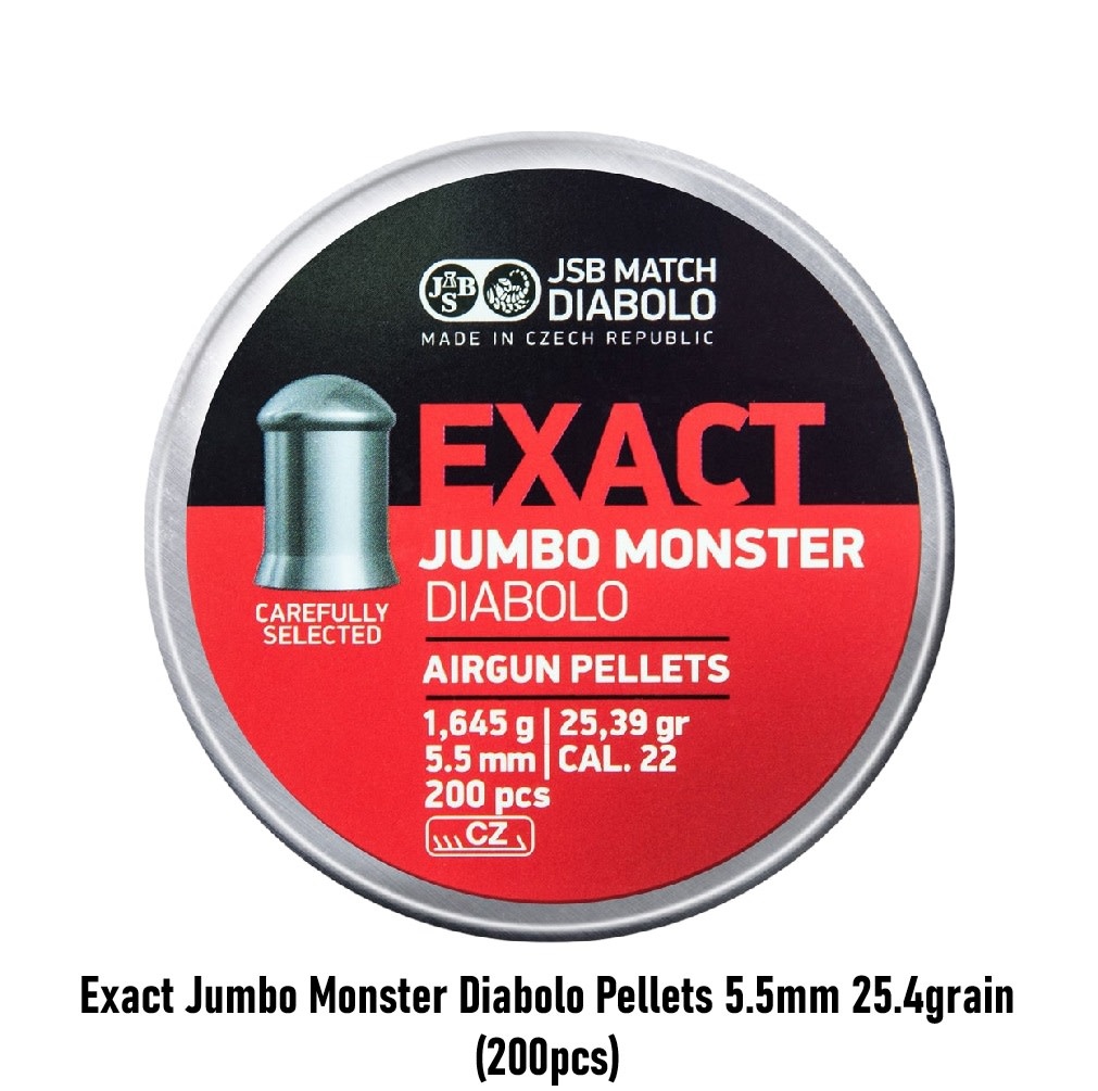JSB Exact Jumbo Monster Diabolo Pellets 5.5mm 25.39grain (200pcs)