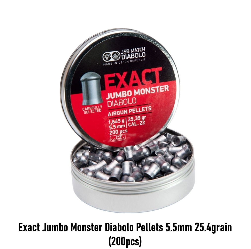JSB Exact Jumbo Monster Diabolo Pellets 5.5mm 25.39grain (200pcs)