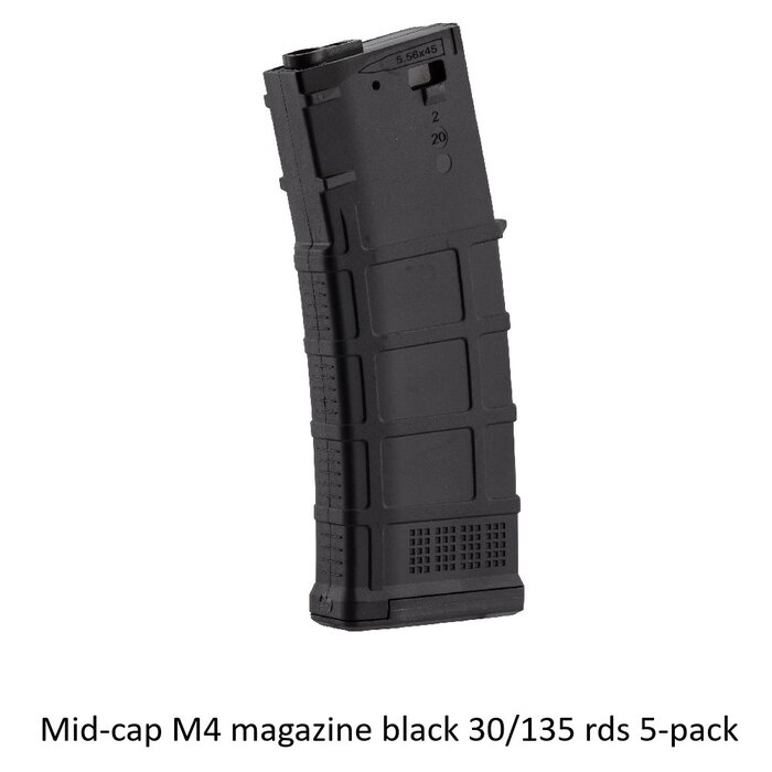 arcturus Mid-cap M4 magazine black 30/135 rds 5 pack