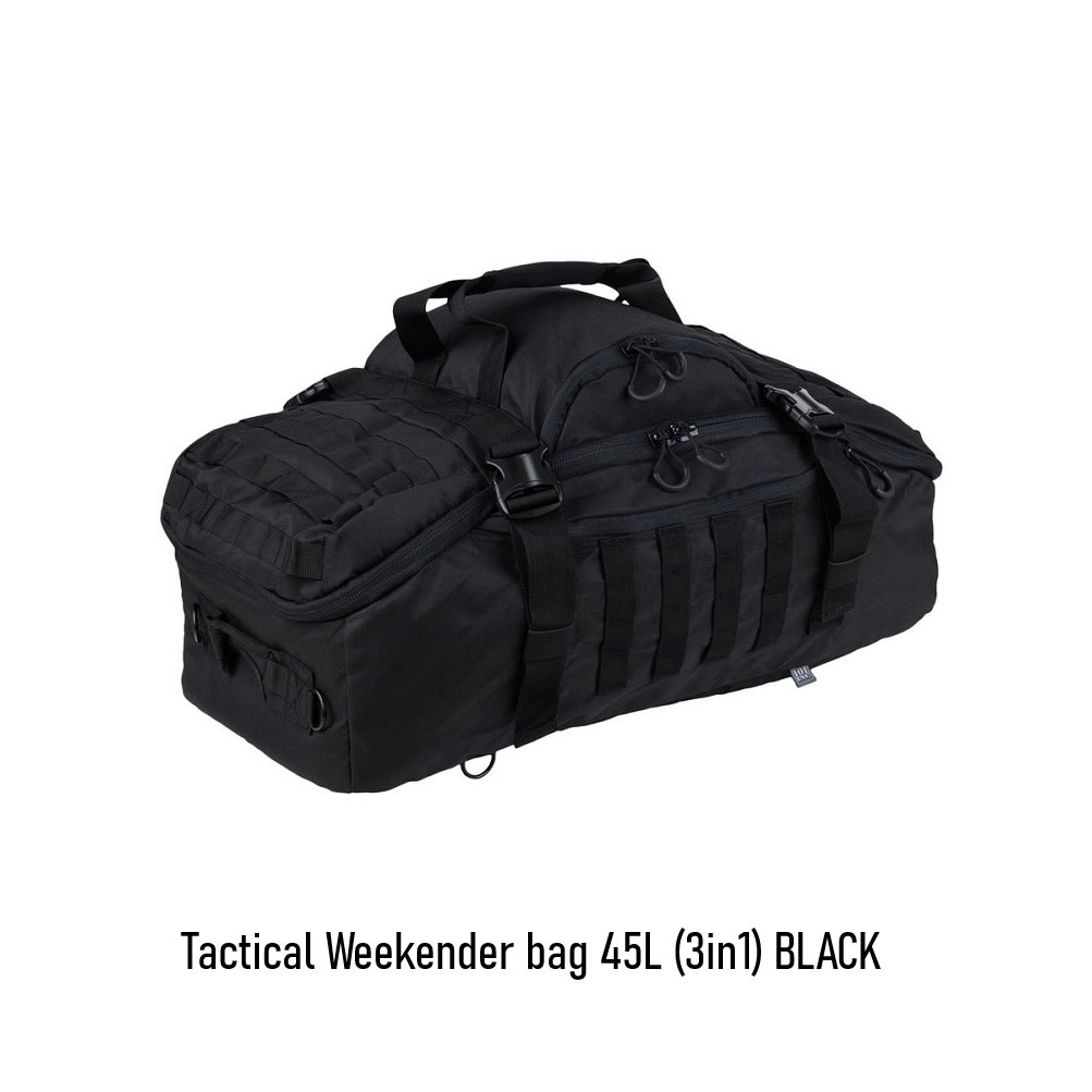 Tactical Weekender bag 45L (3in1) BLACK