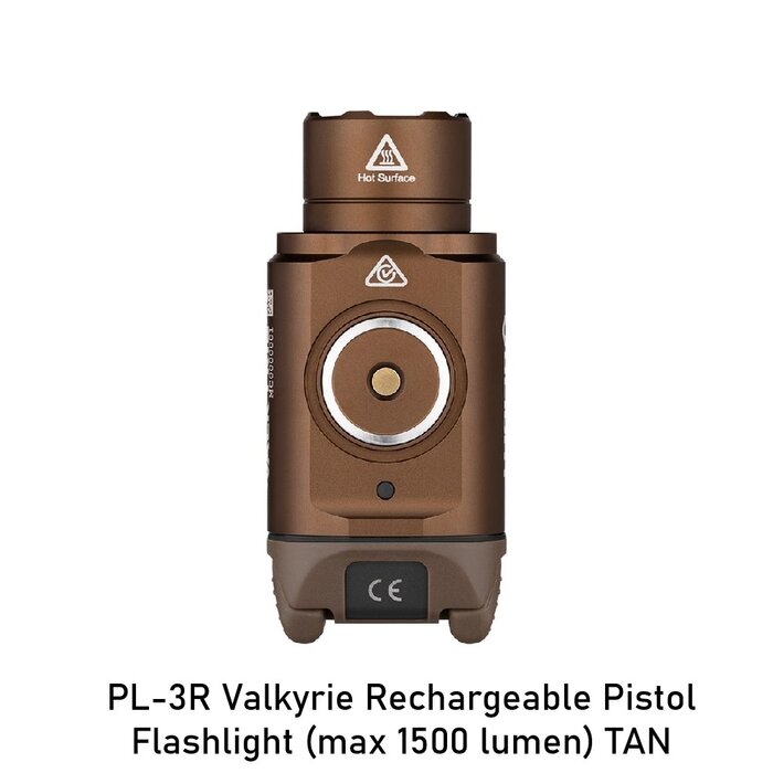 Olight PL-3R Valkyrie Rechargeable Pistol Flashlight (max 1500 lumen) TAN