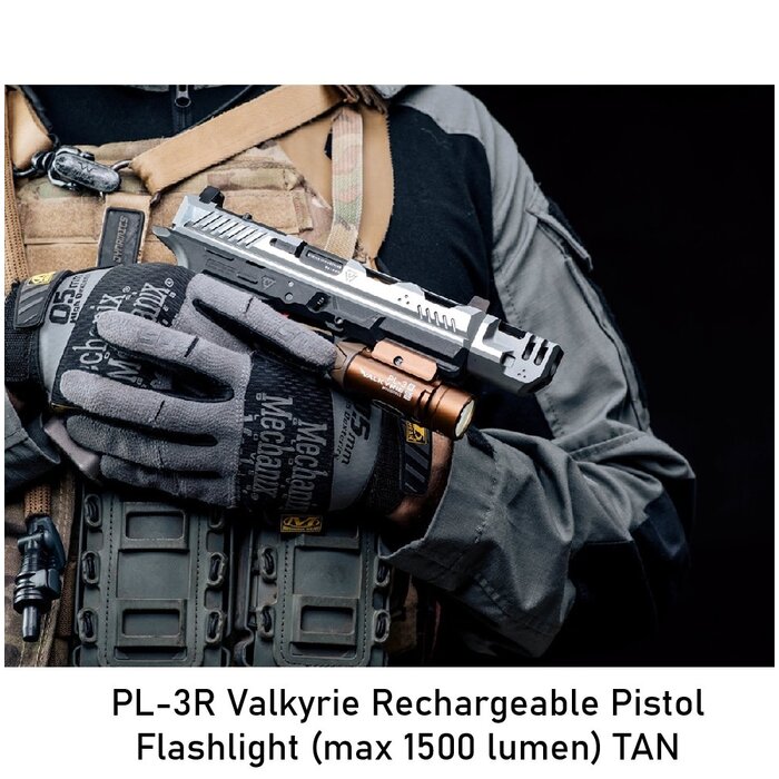 Olight PL-3R Valkyrie Rechargeable Pistol Flashlight (max 1500 lumen) TAN