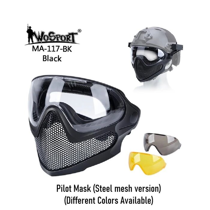 WOSPORT Pilot Mask (Steel mesh version)