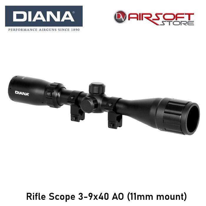 Diana Rifle Scope 3-9X40 AO + Scope mount 11mm RIS