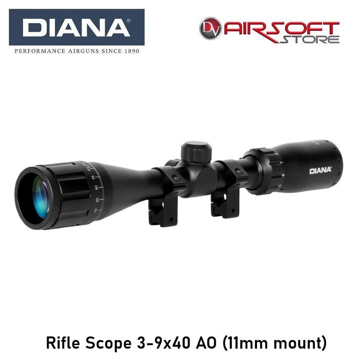 Diana Rifle Scope 3-9X40 AO + Scope mount 11mm RIS
