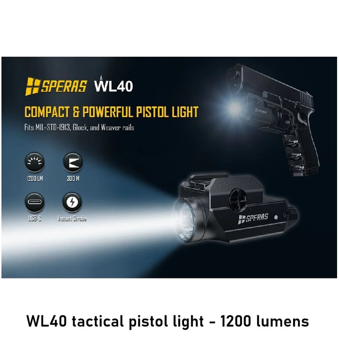 SPERAS WL40 tactical pistol light - 1200 lumens