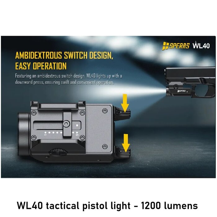 SPERAS WL40 tactical pistol light - 1200 lumens
