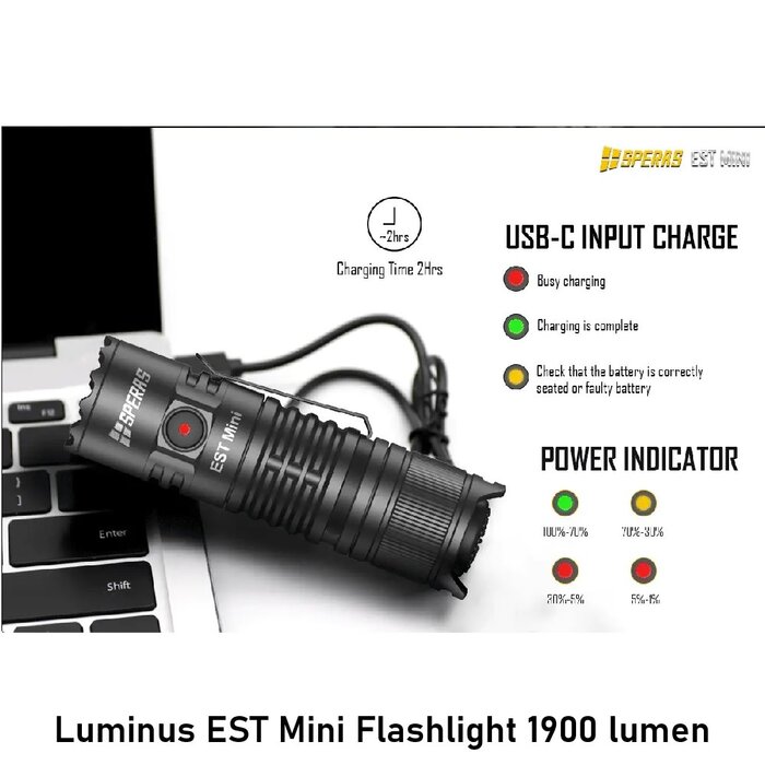 SPERAS Luminus EST Mini Flashlight 1900 lumen