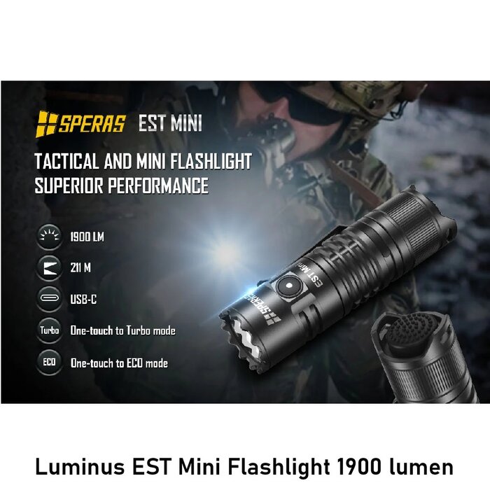 SPERAS Luminus EST Mini Flashlight 1900 lumen