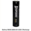 SPERAS Battery 18650 3.7V 2600mAh USB-C Recharge