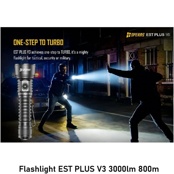 SPERAS Flashlight EST PLUS V3 3000lm 800m