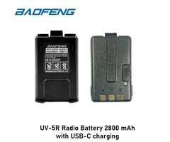 Baofeng UV-5R Radio Battery 2800 mAh with USB-C charging
