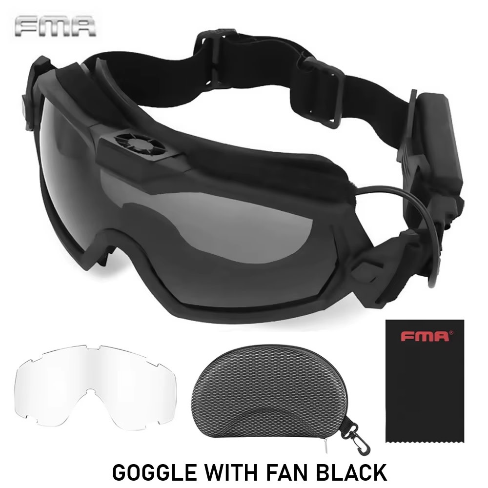 FMA GOGGLE WITH FAN BLACK