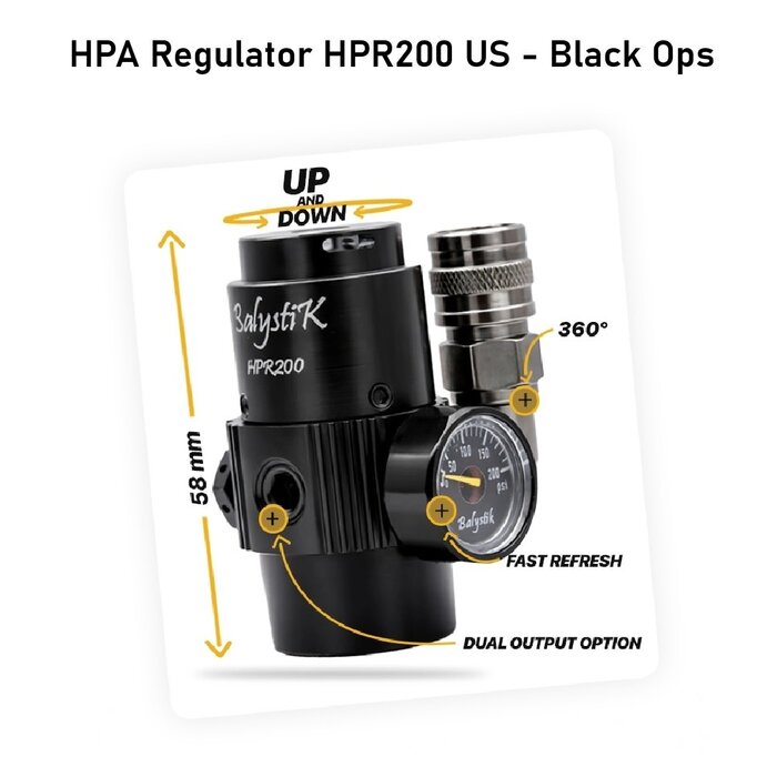 Balystik HPA Regulator HPR200 US - Black Ops
