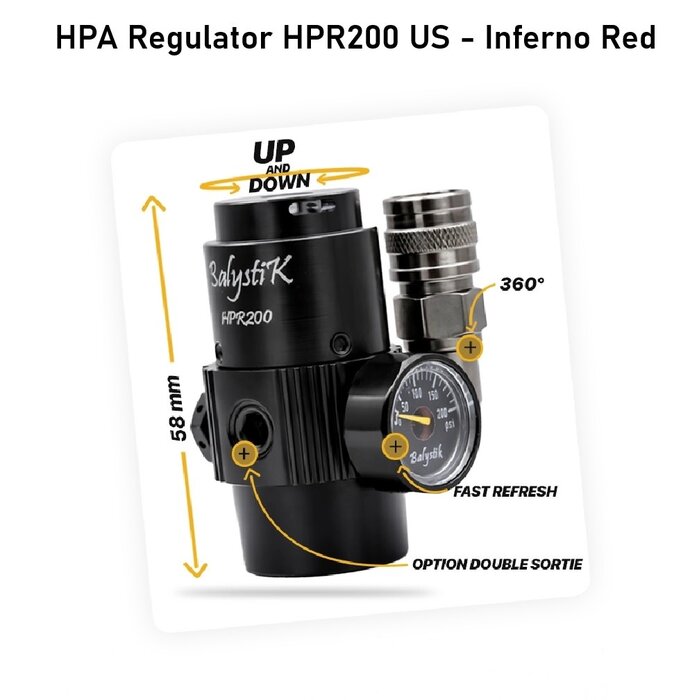 Balystik HPA Regulator HPR200 US - Inferno Red
