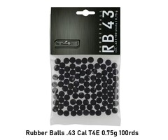 T4E Rubber Balls .43 Cal T4E 0.75g 100rds