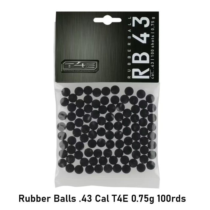 T4E Rubber Balls .43 Cal T4E 0.75g 100rds
